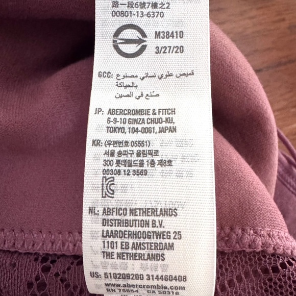 Gilly Hicks Seamless Lace Back Crop Top/Bralette in Mauve Size Large - Picture 7 of 10